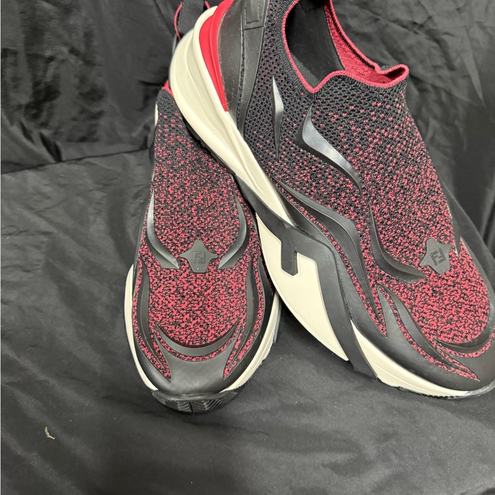 Fendi Red and Black Athletic Shoes